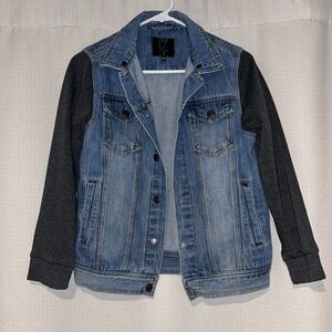 PREMIUM XPRESSION Girl’s Jean Jacket Sweatshirt sleeves Tween EUC Sz 11/12